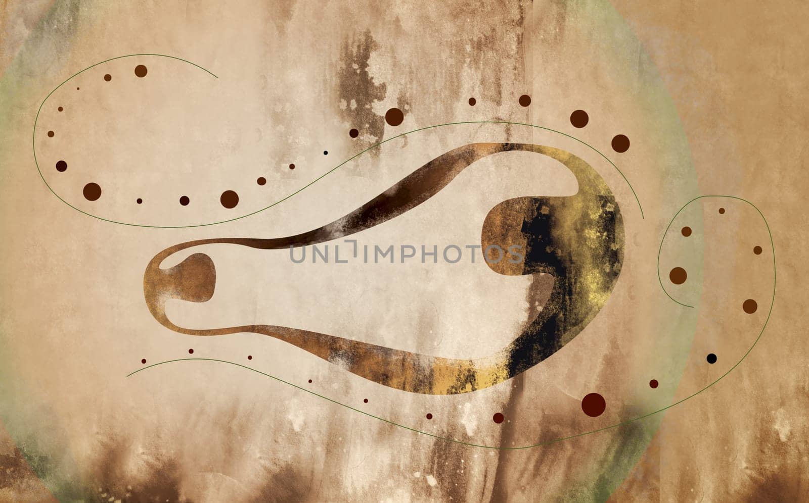 Close-up of a dotted line around a design