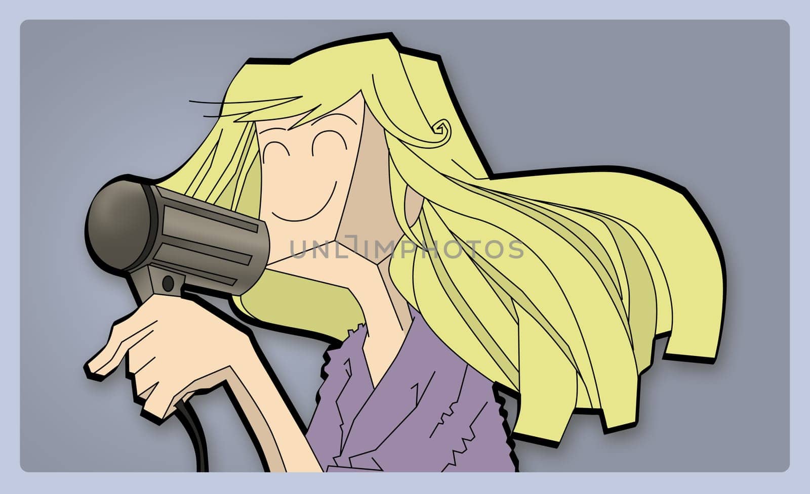 Close-up of a woman using a hair dryer