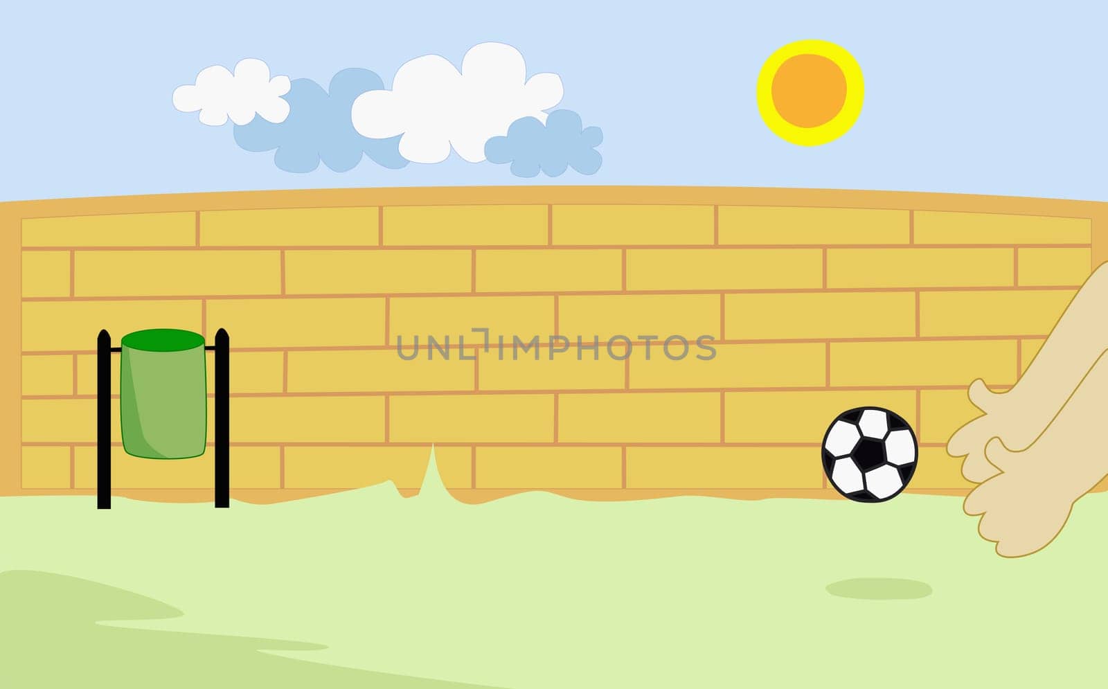 Human hands reaching for a soccer ball