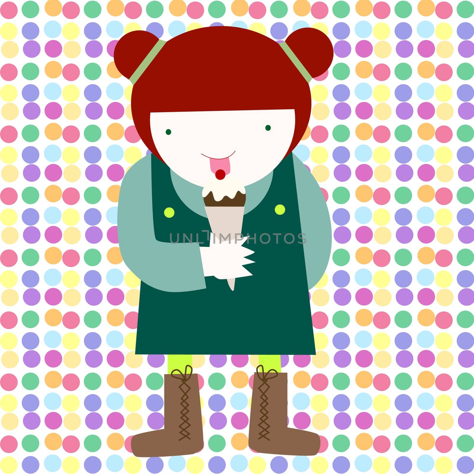 Girl licking an ice-cream