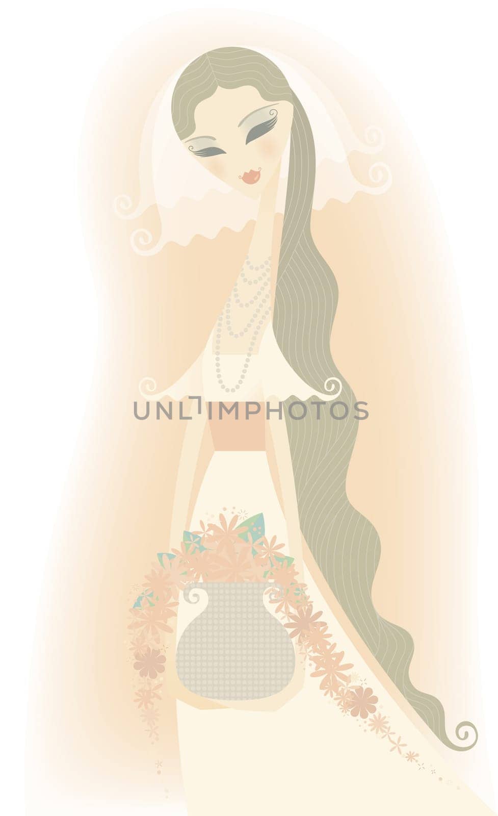 Bride holding a bouquet of flowers