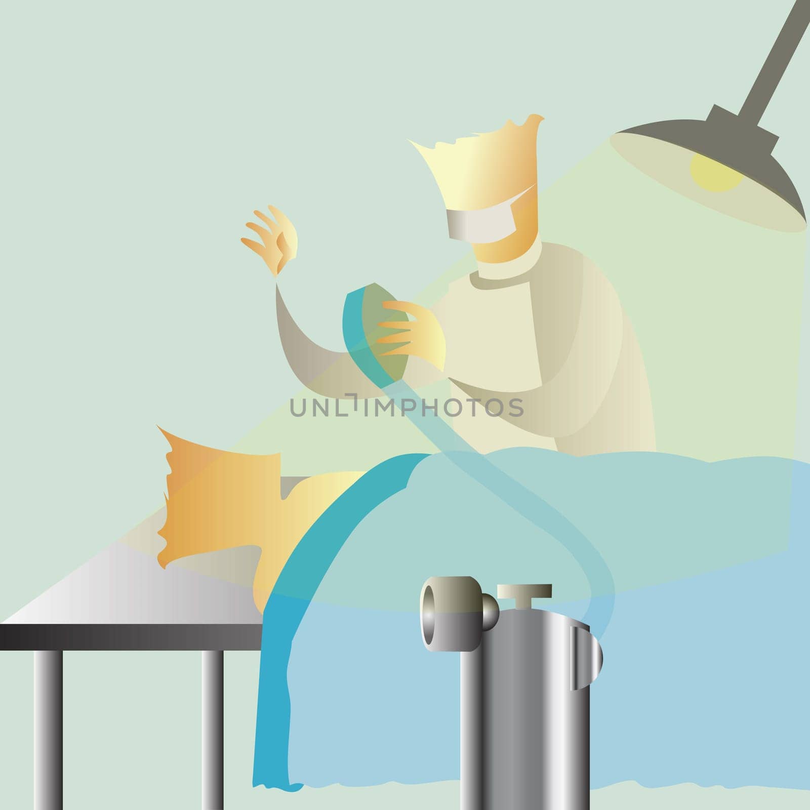 Male Doctor putting an oxygen mask to a patient