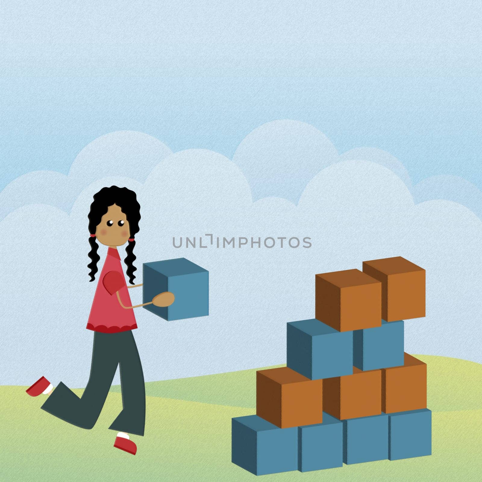 Girl holding a box