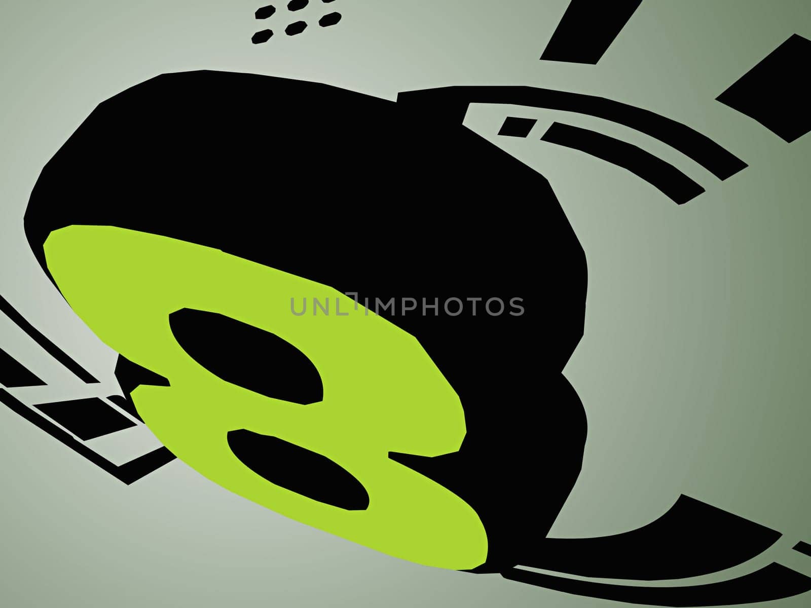 Number 8 on a green background
