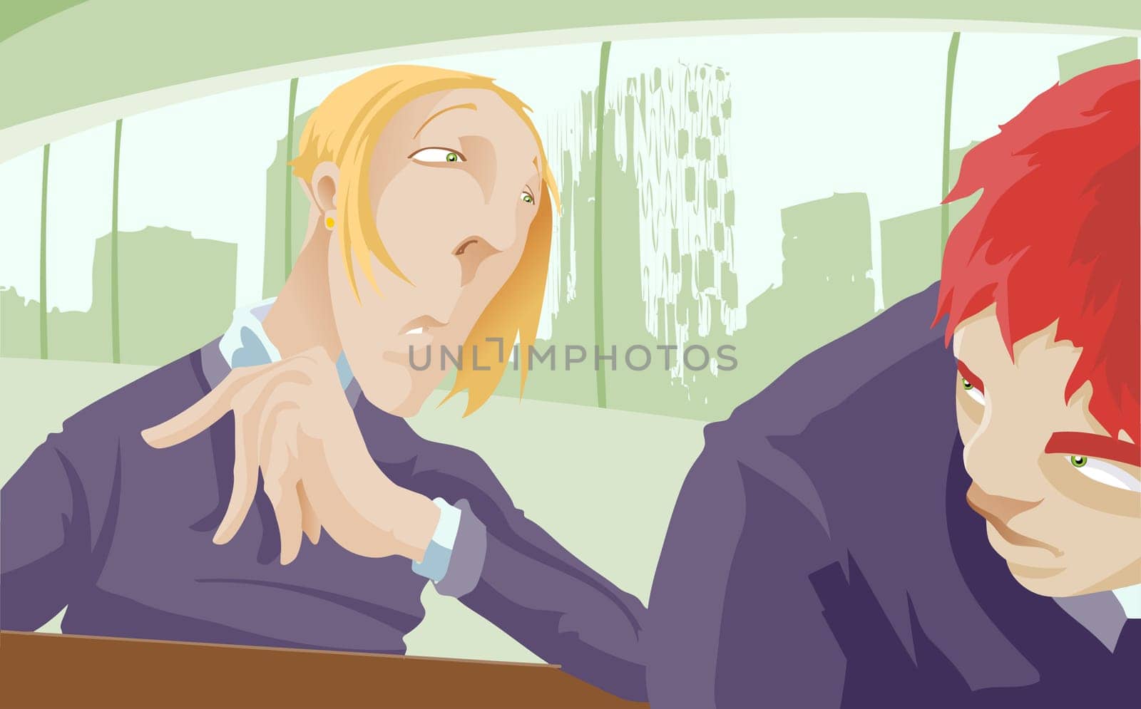 Two people looking at each other