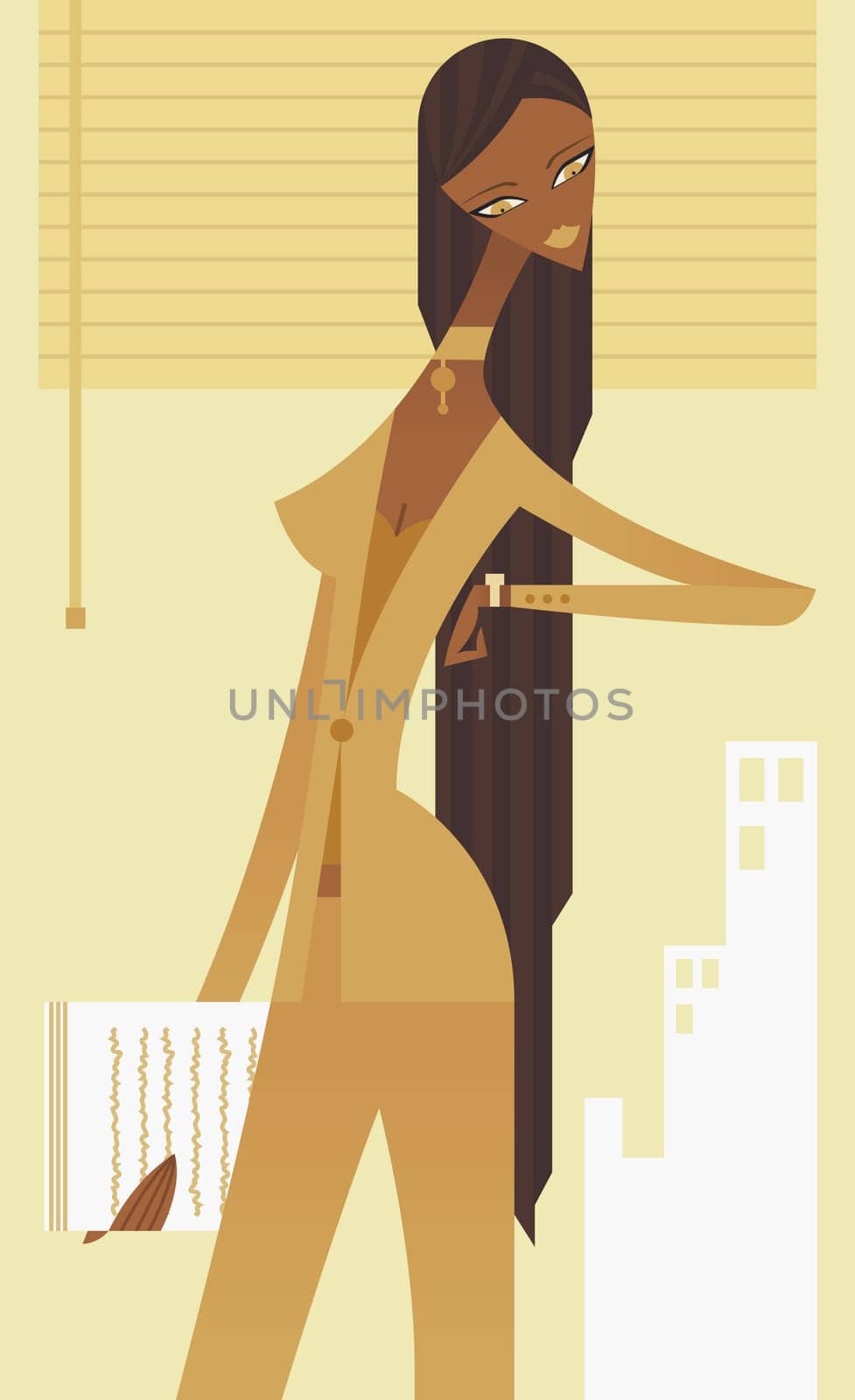 Businesswoman standing looking at her wristwatch