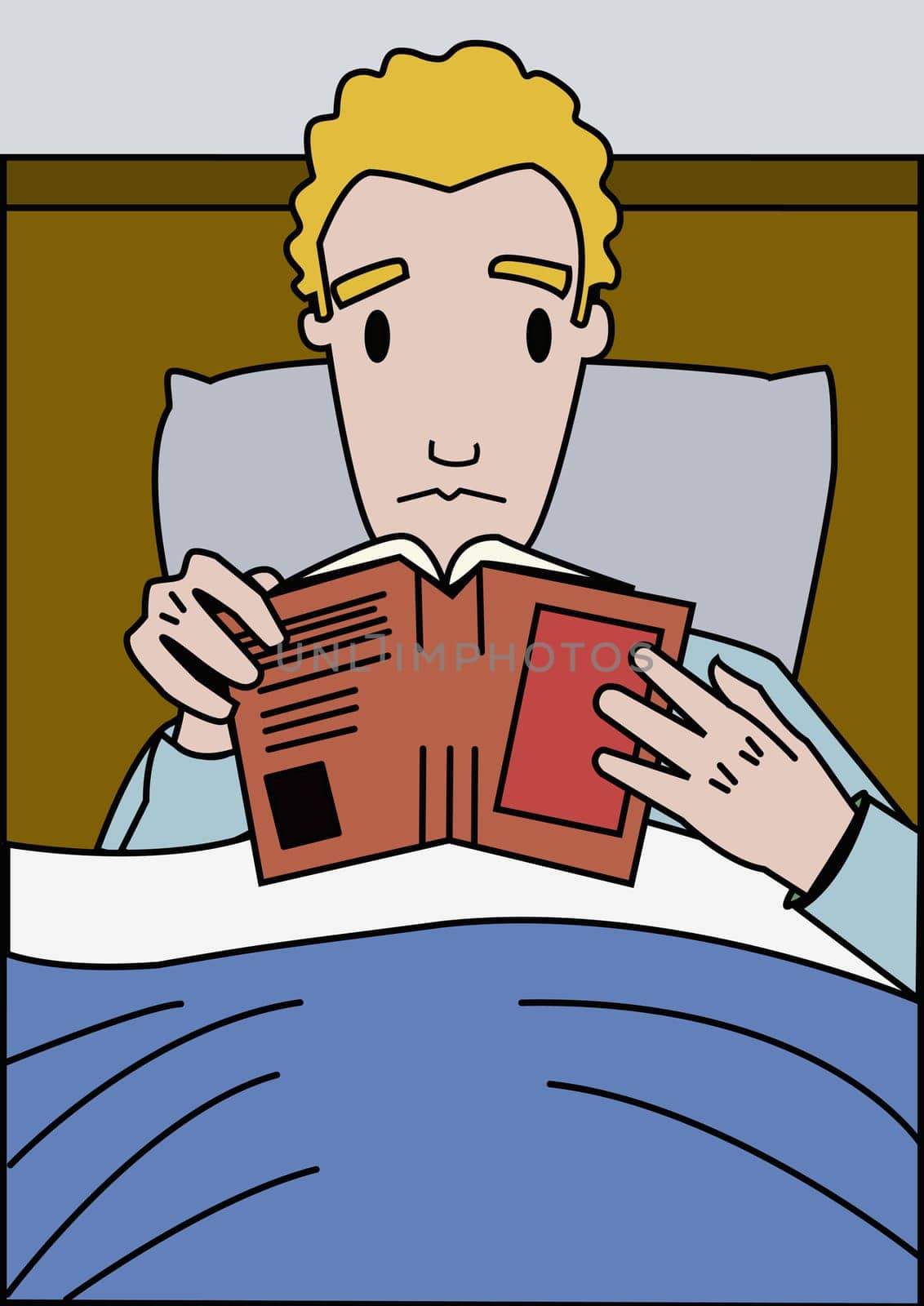 Boy reading a book