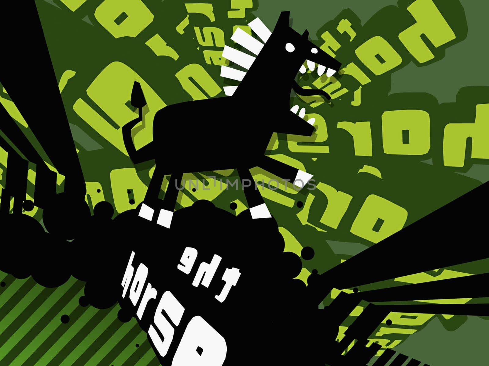 Horse with text