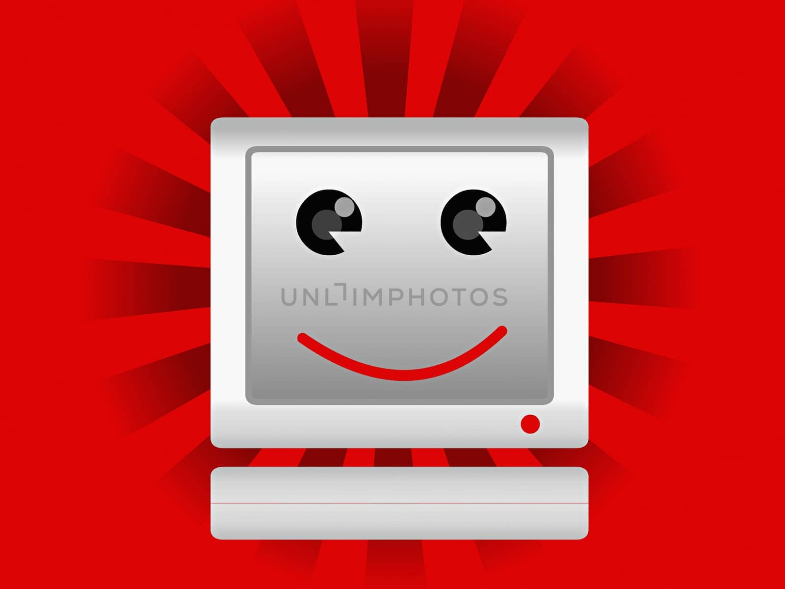 Close-up of a computer smiling