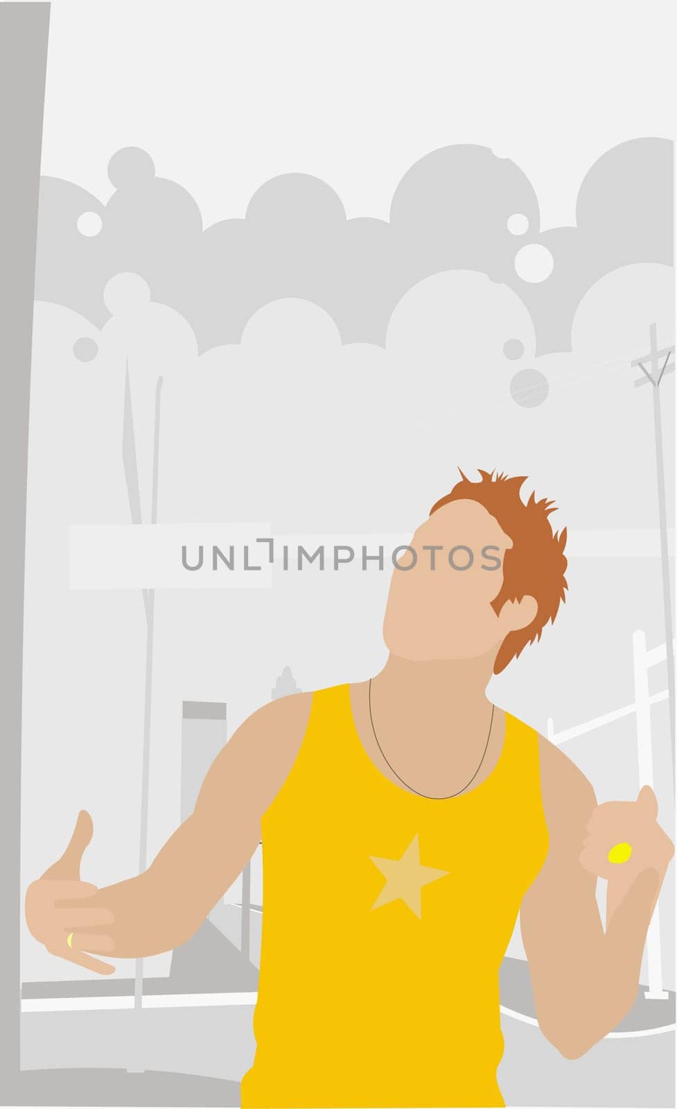 Man looking up