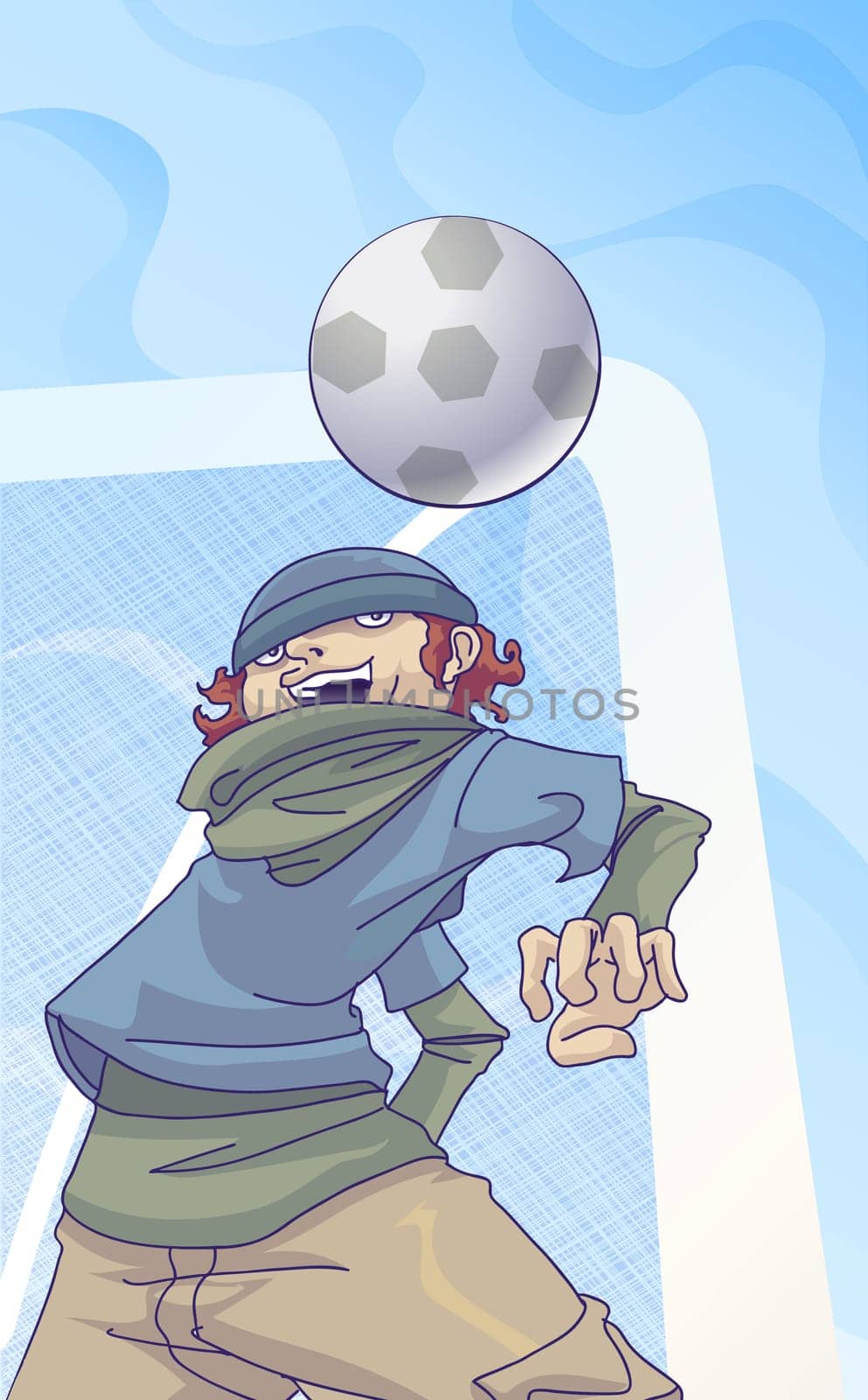 Boy playing with a soccer ball