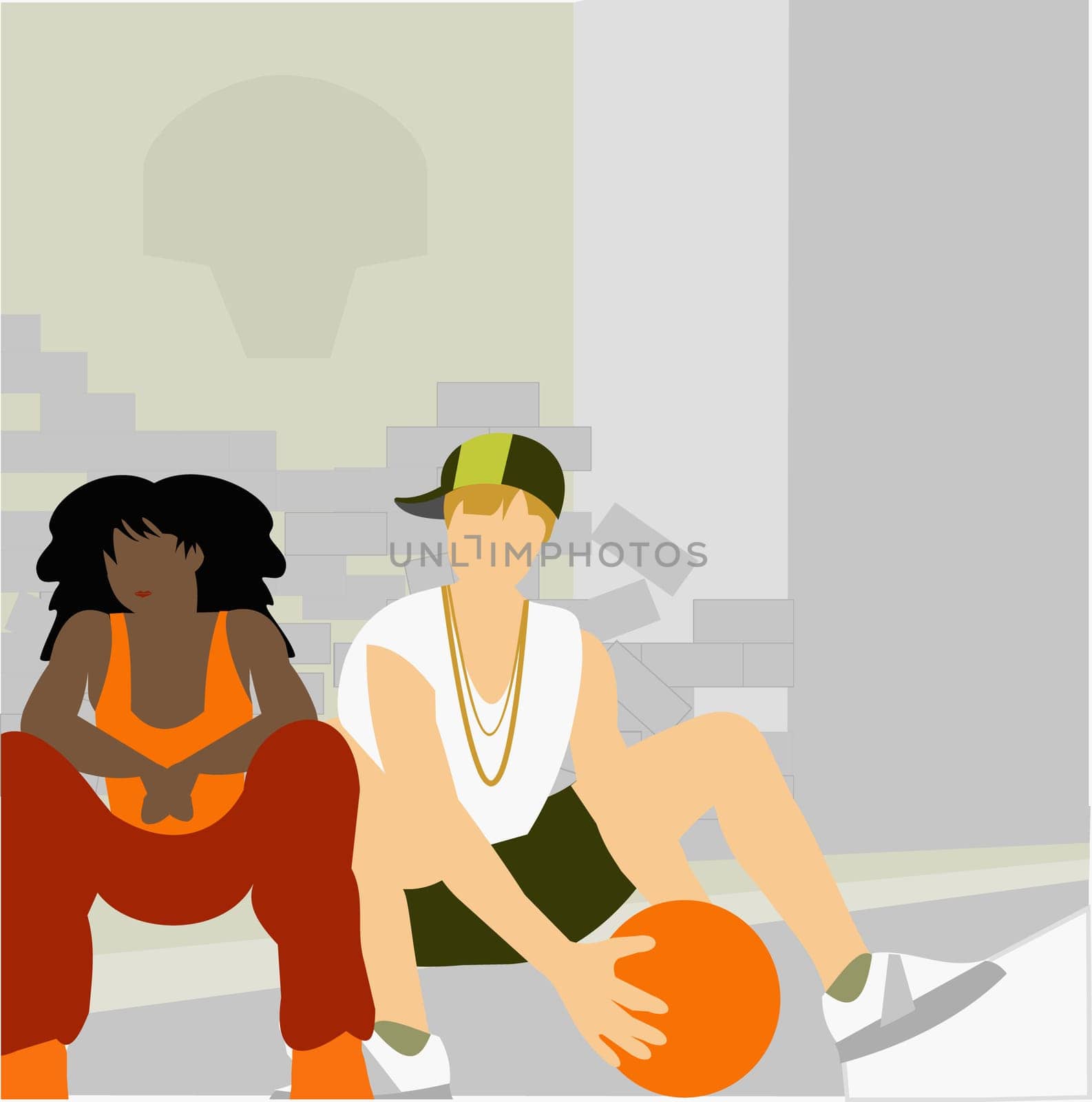 Man and a woman sitting