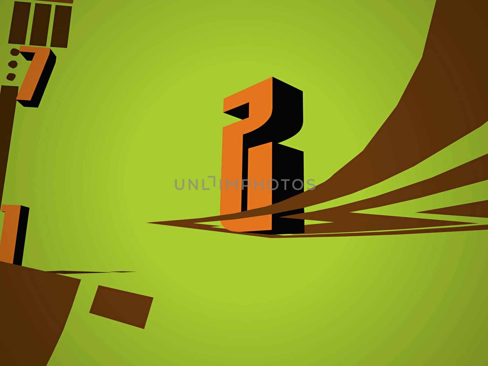 Number 2 lying upside down