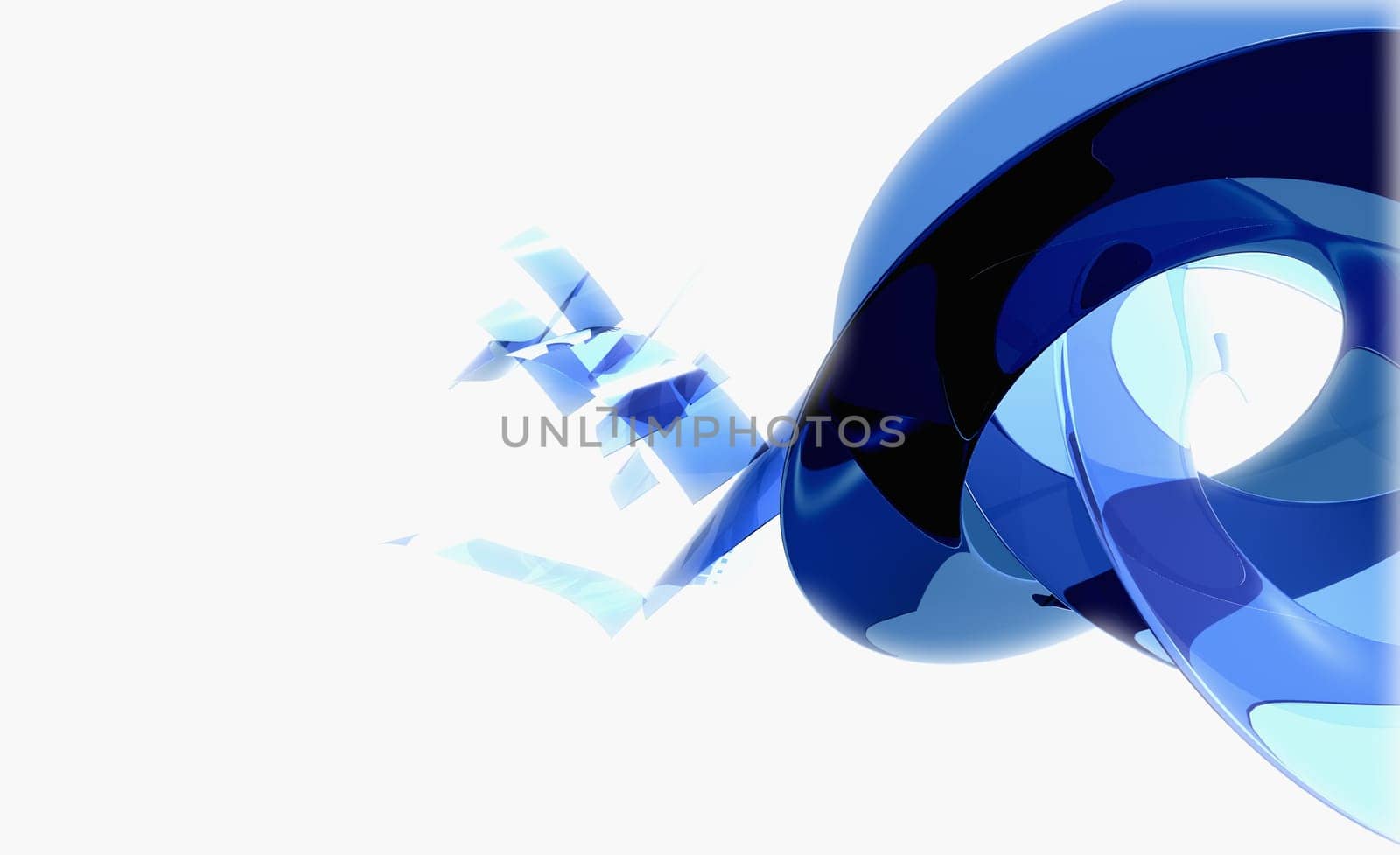 Blue abstract pattern on a white background