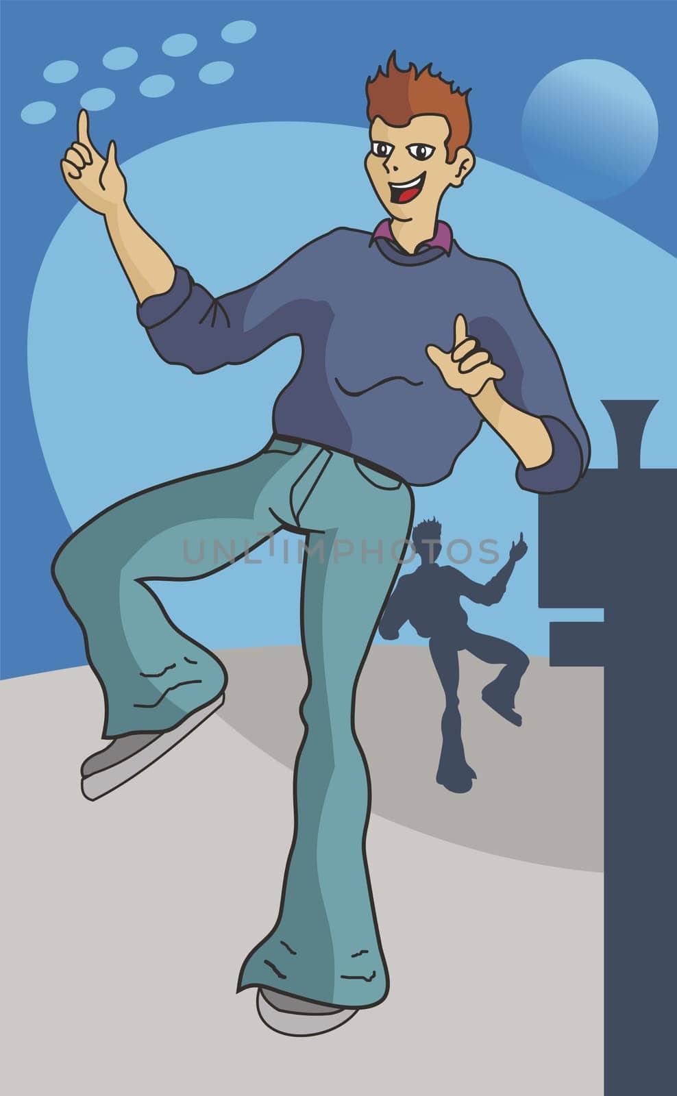 Teenage boy dancing