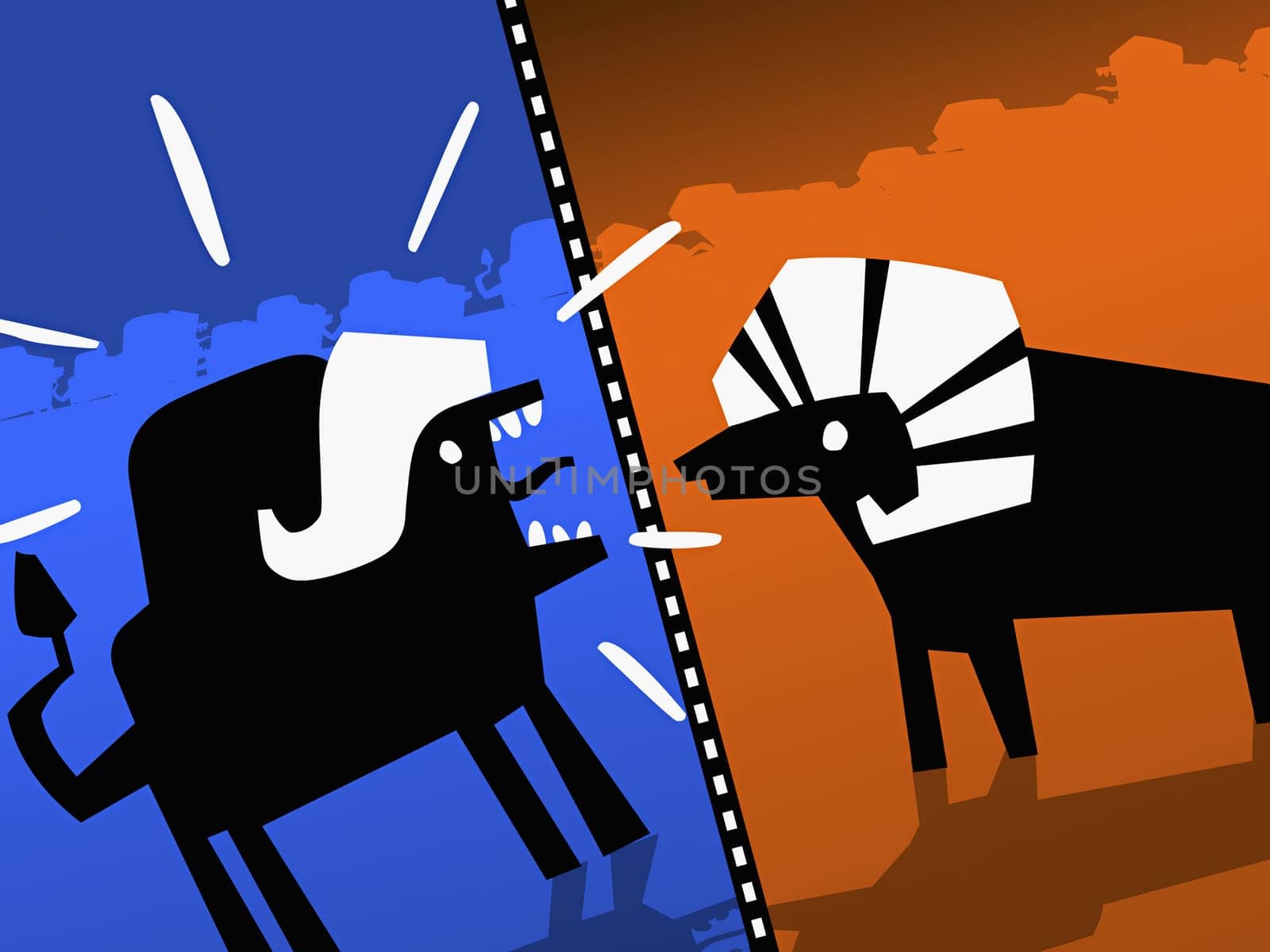 Close-up of an ox and a goat