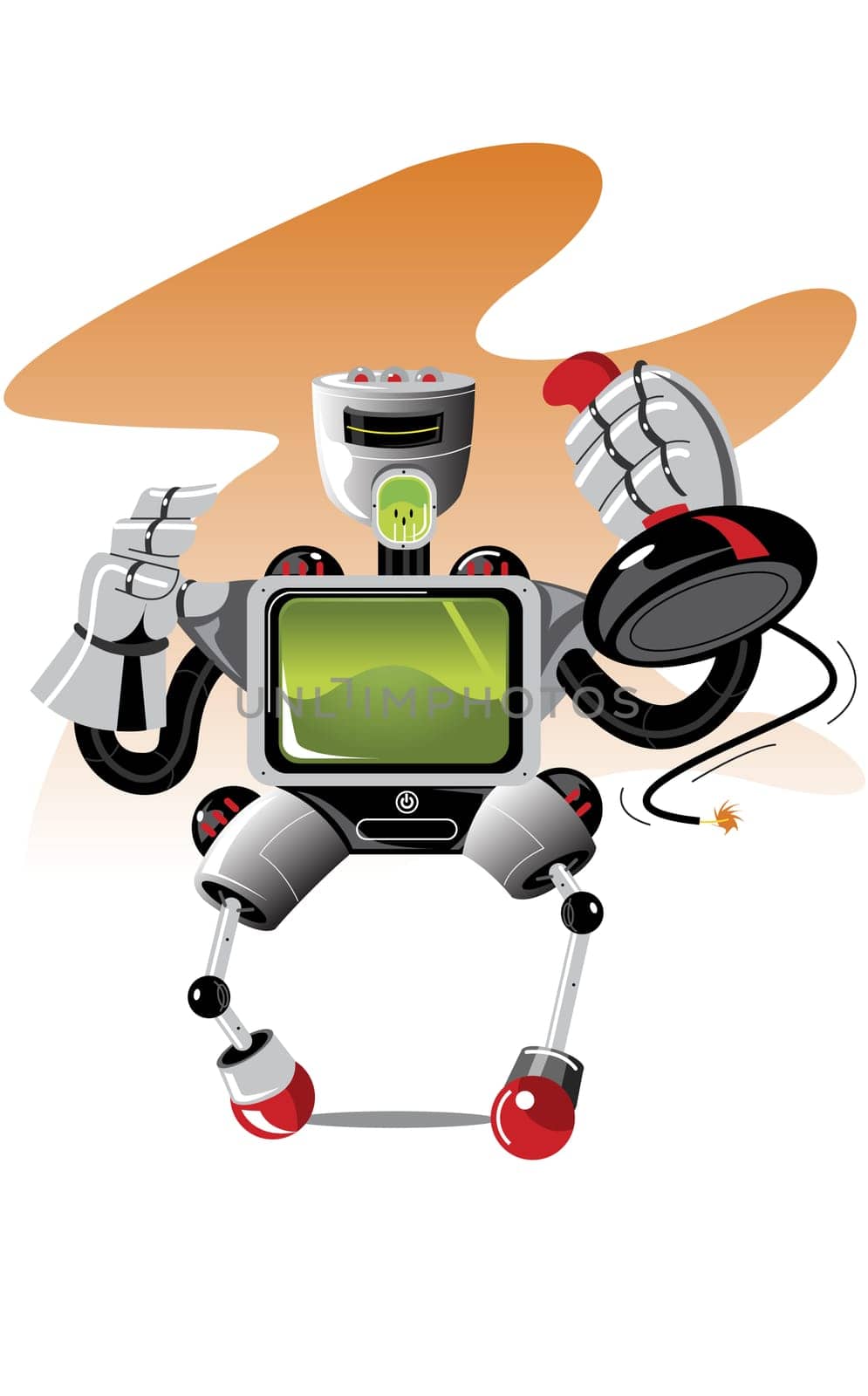 Robot holding a joystick