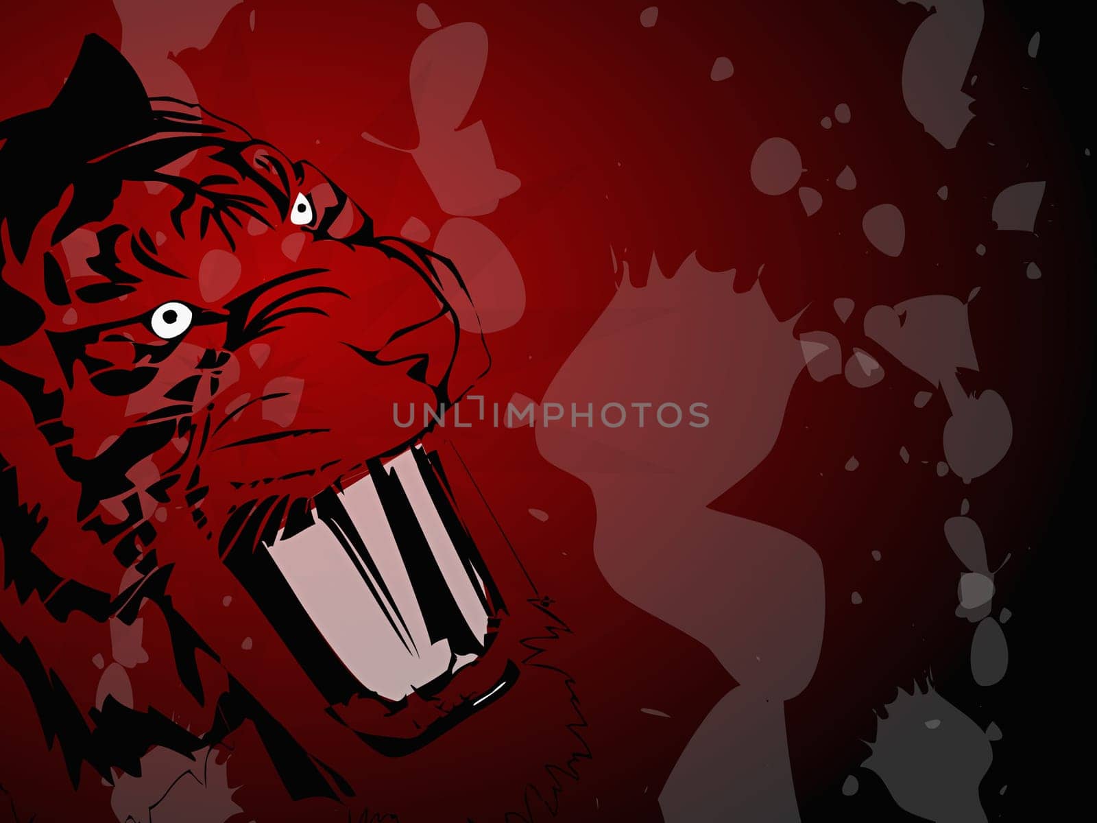 Close-up of a tiger roaring