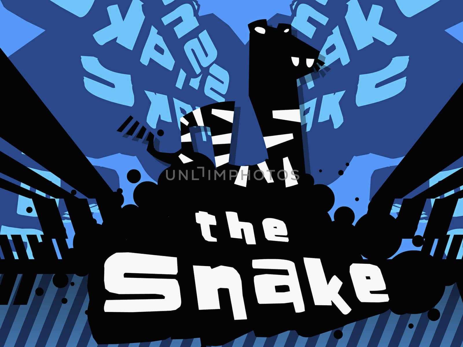 Close-up of a snake with text