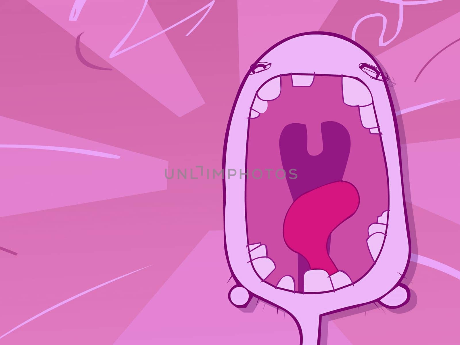 Close-up of a child screaming with mouth wide open