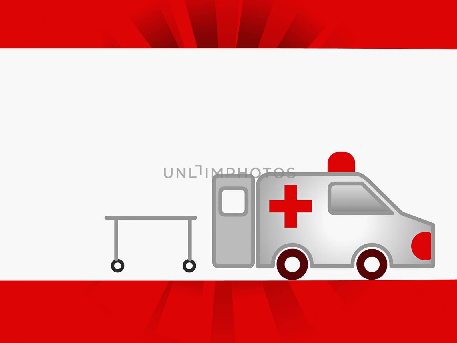 Hospital gurney near an ambulance