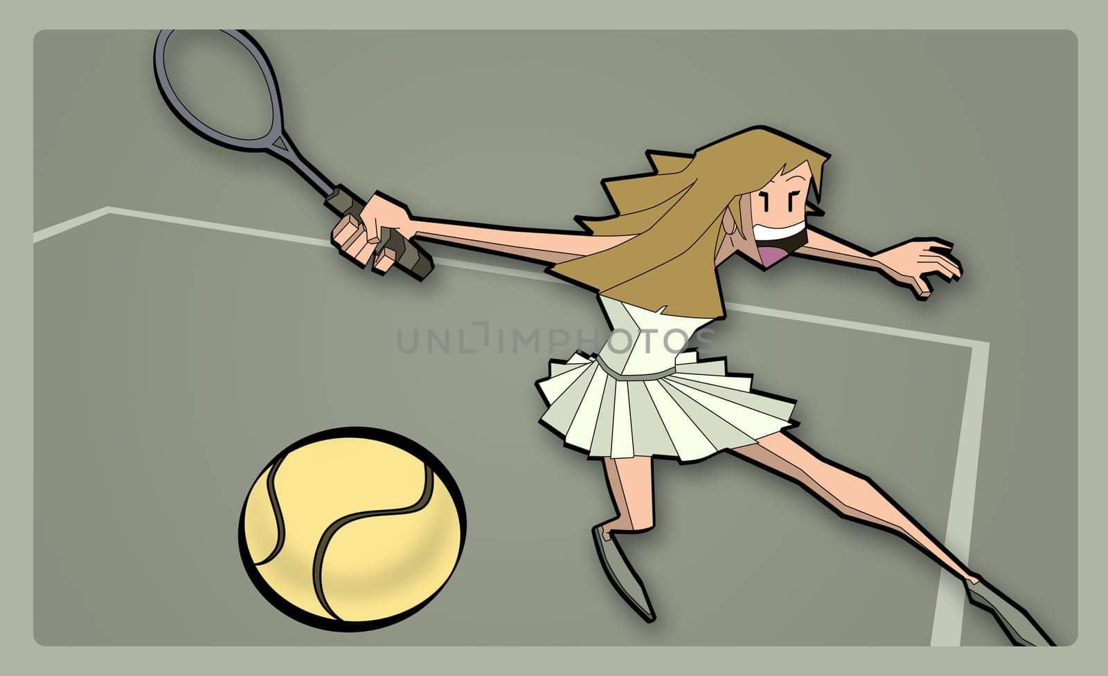 High angle view of a woman playing tennis