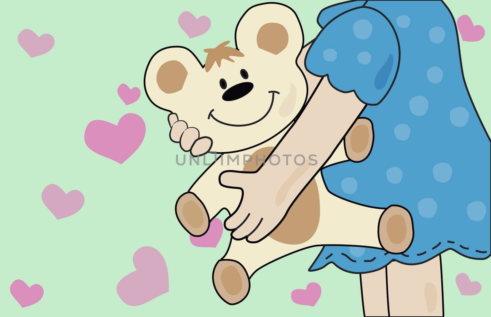 Girl holding a teddy bear