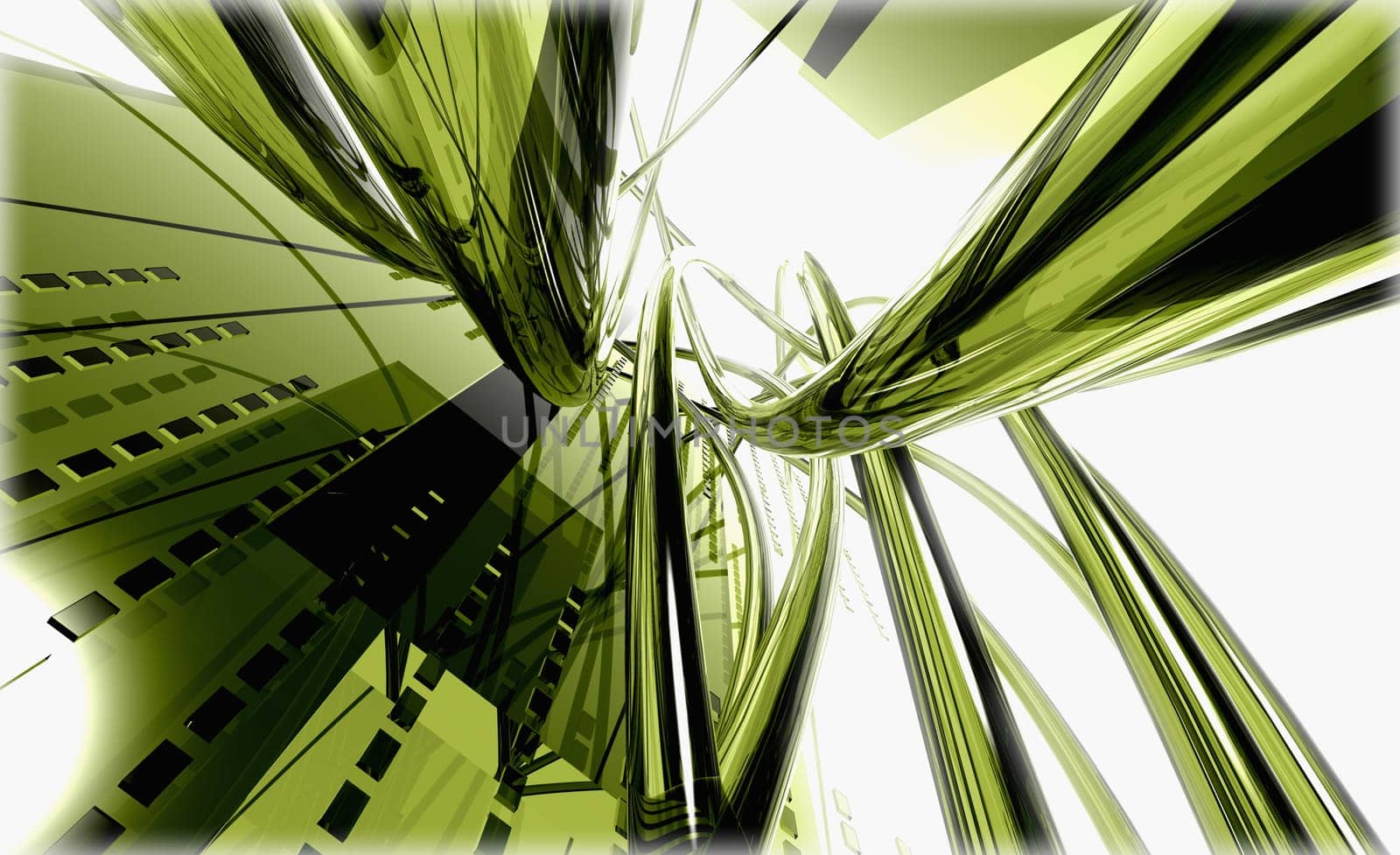 Green abstract pattern on a white background