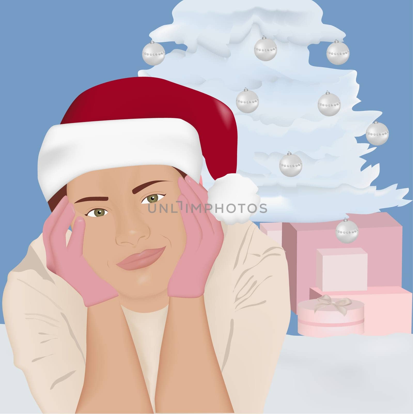 Man wearing a Santa hat