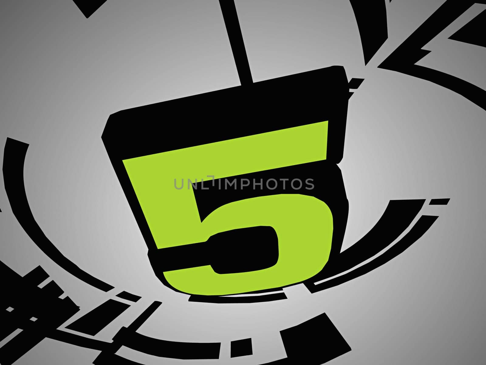 Number 5 on a gray background