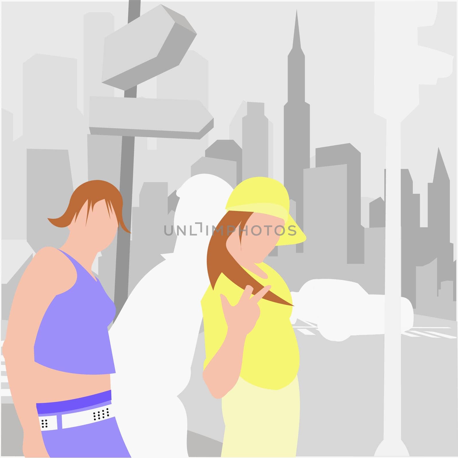 Side profile of two women