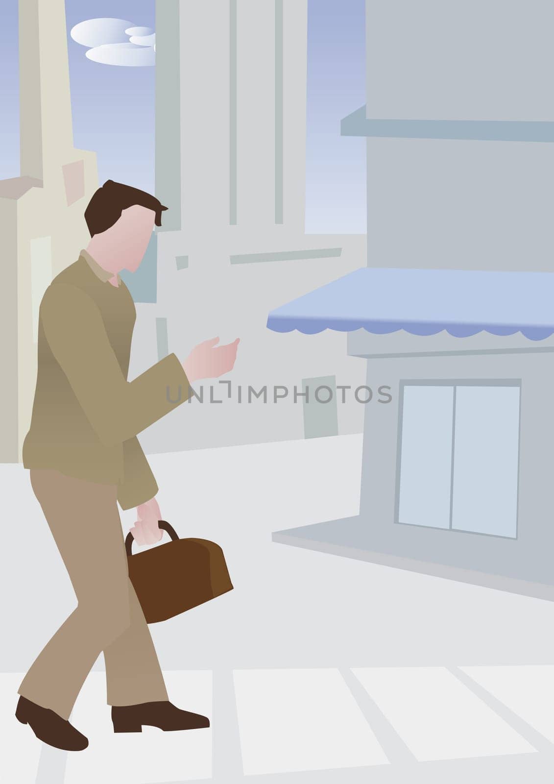 Man carrying a bag walking on the street