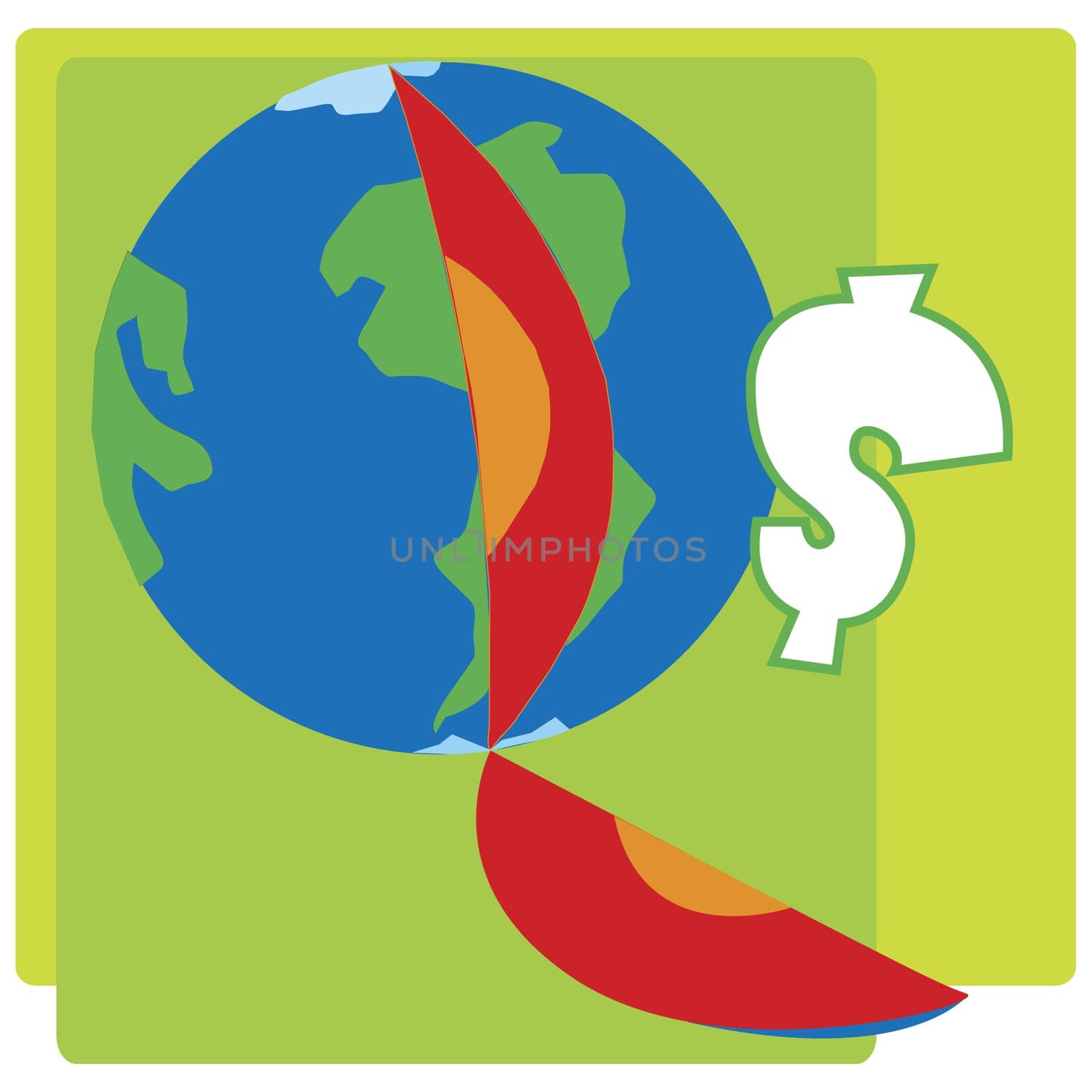 Globe with a dollar sign