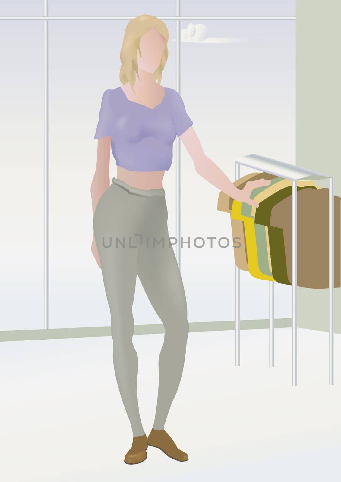 Woman looking at clothes in a clothing store