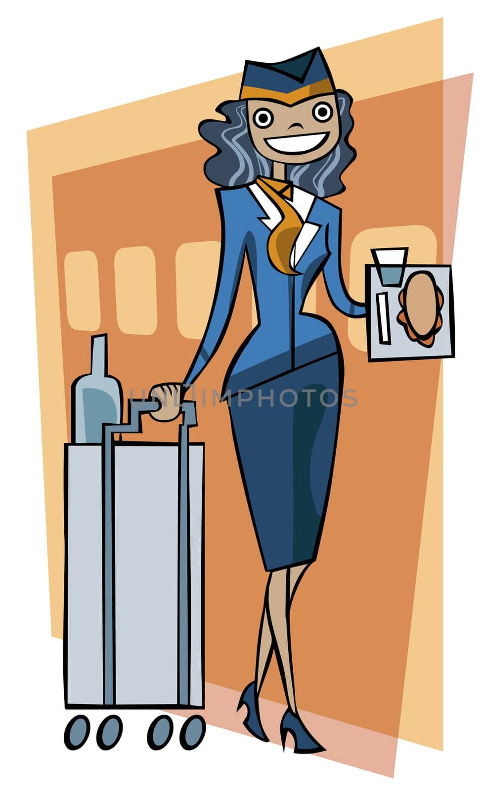 Waitress smiling