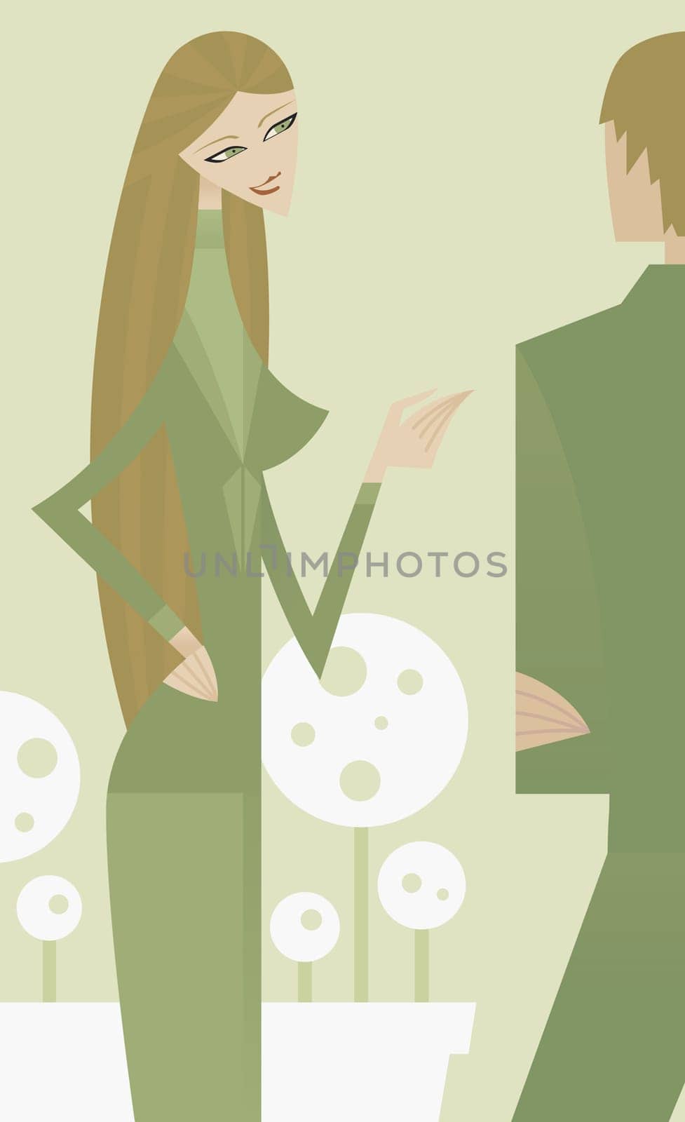Businesswoman talking to her friend