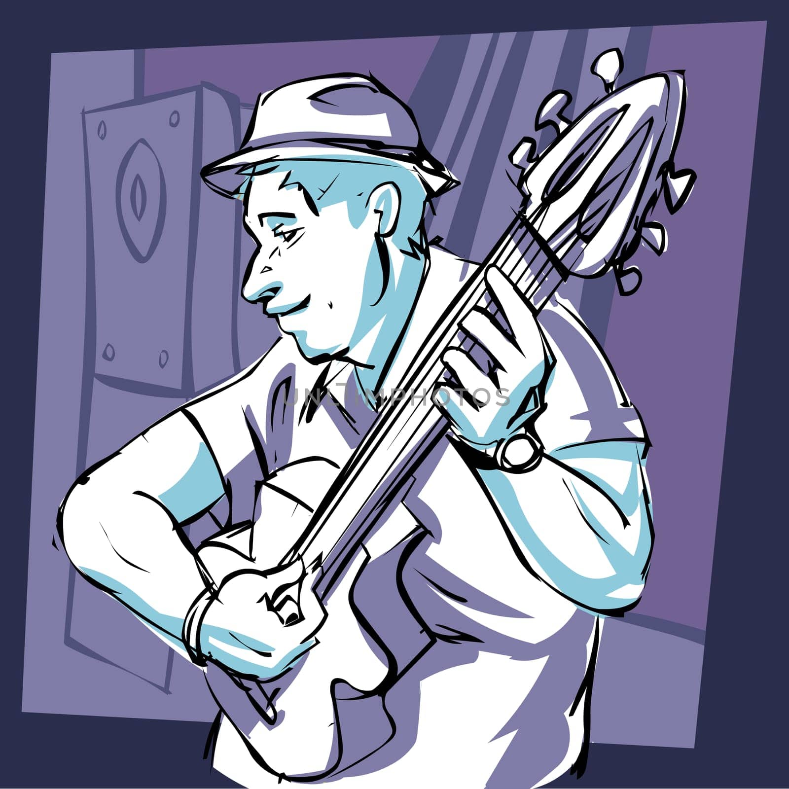 Man playing a guitar