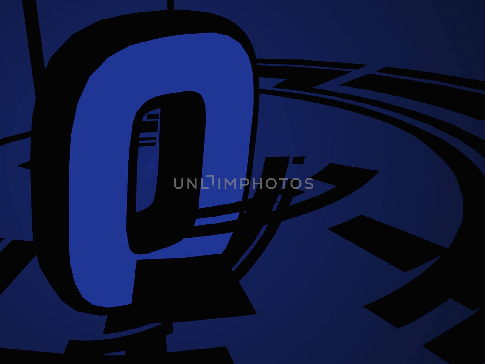 Close-up of zero on a blue background