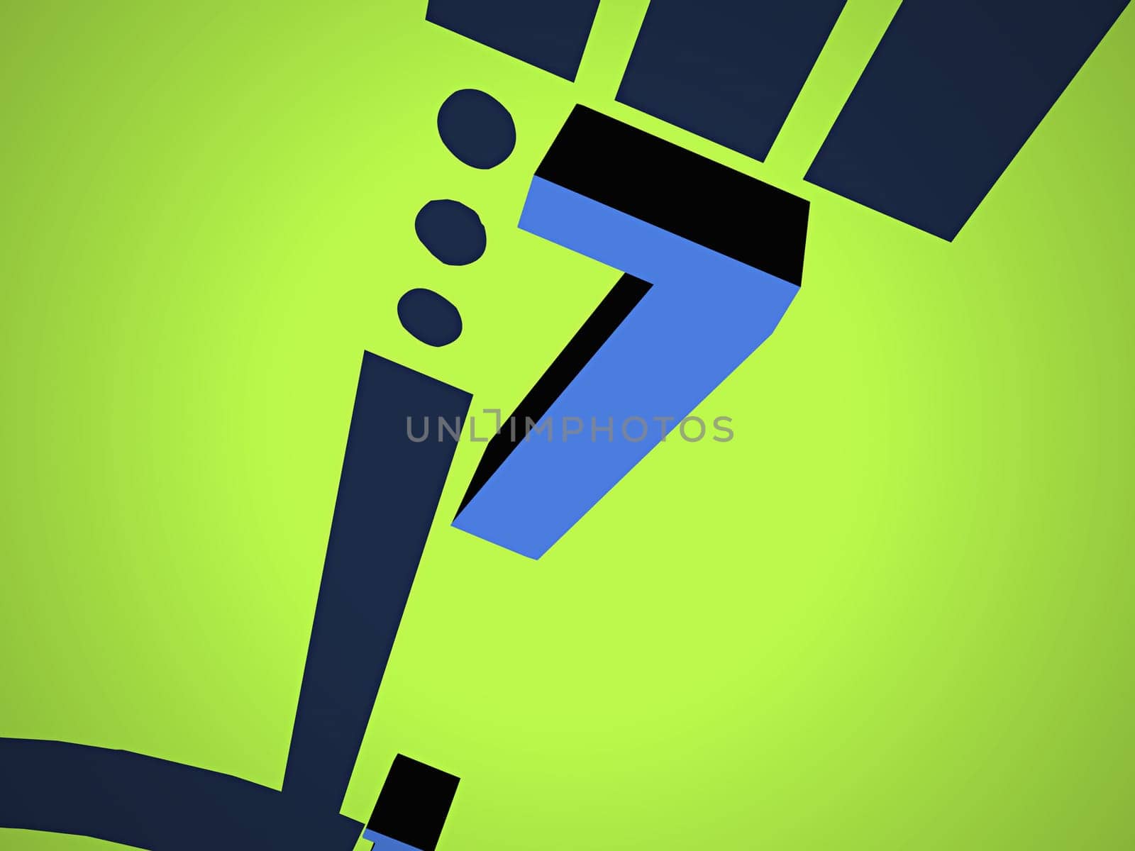 Number 7 on a green background