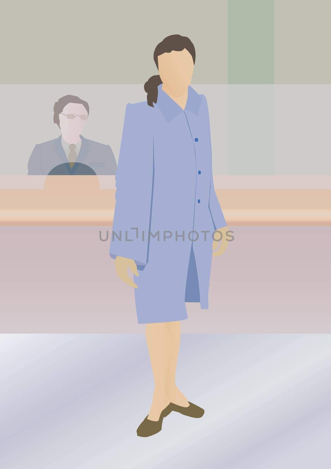 Woman leaving a bank teller's window