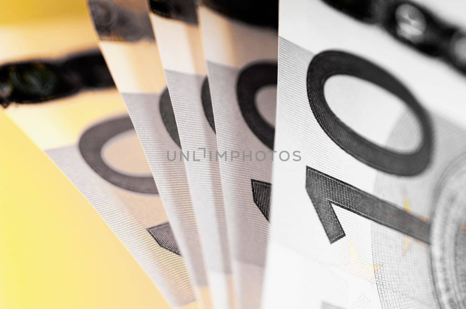 Close_up of ten euro banknotes