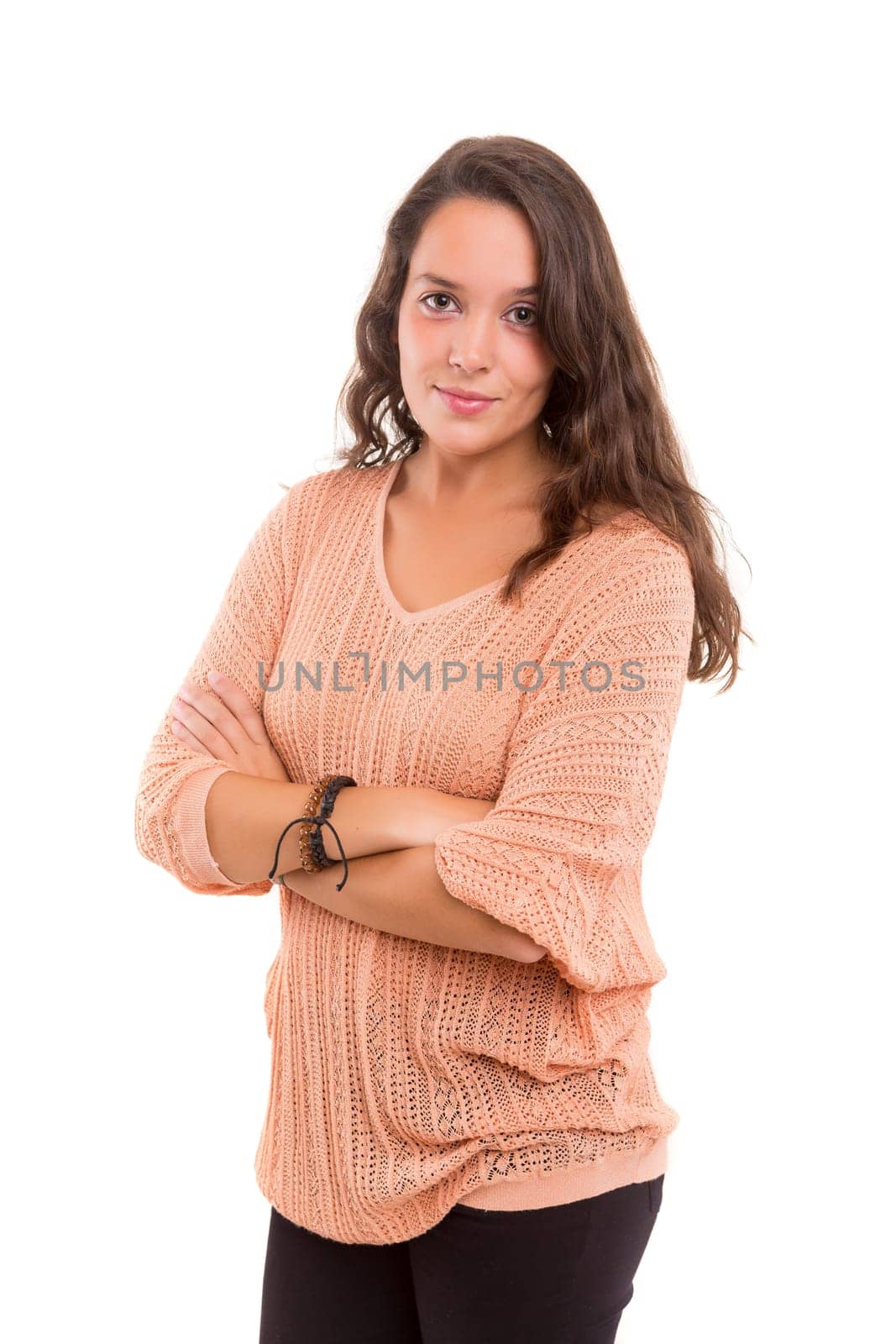 Studio shot of a beautiful young casual woman