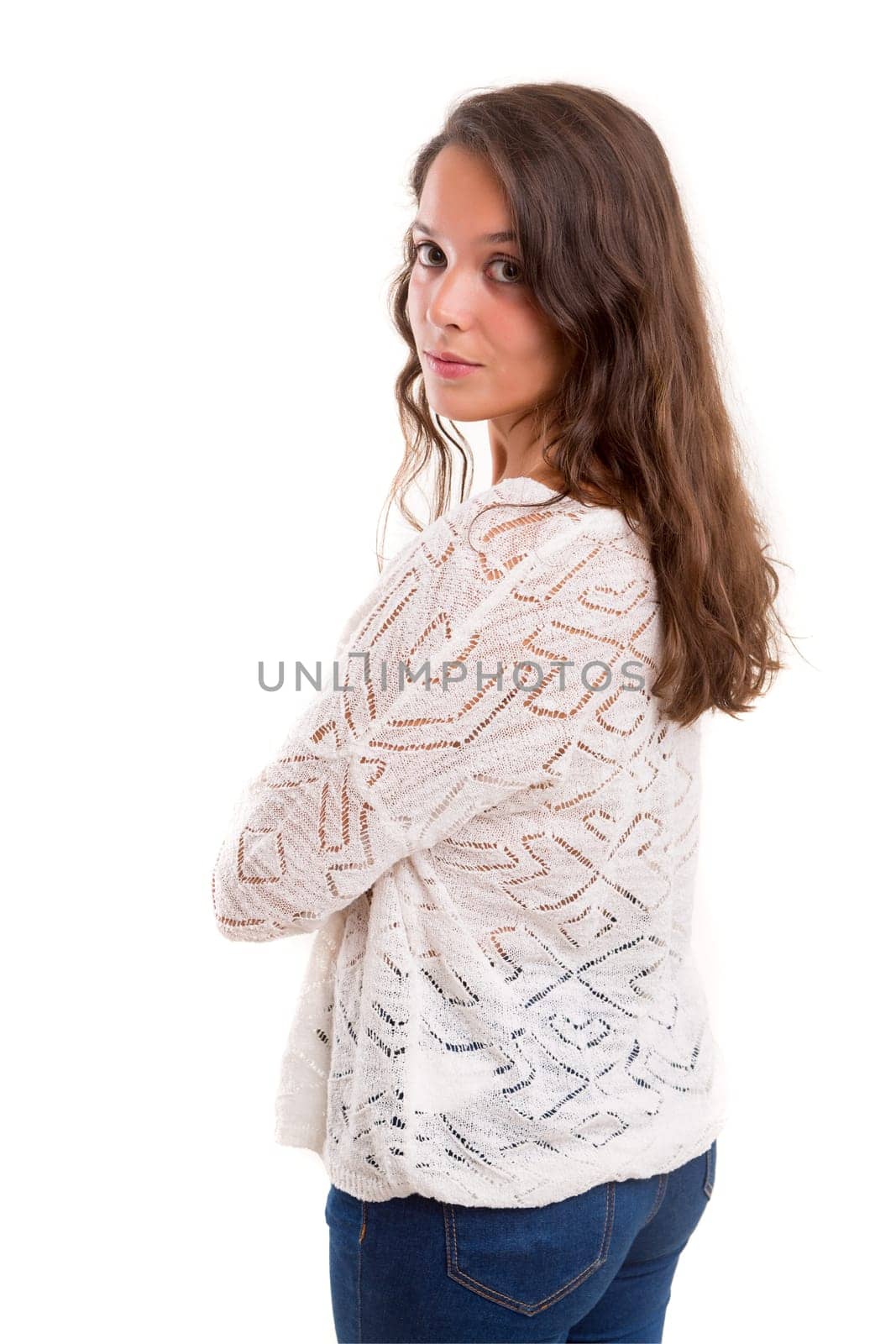 Studio shot of a beautiful young casual woman