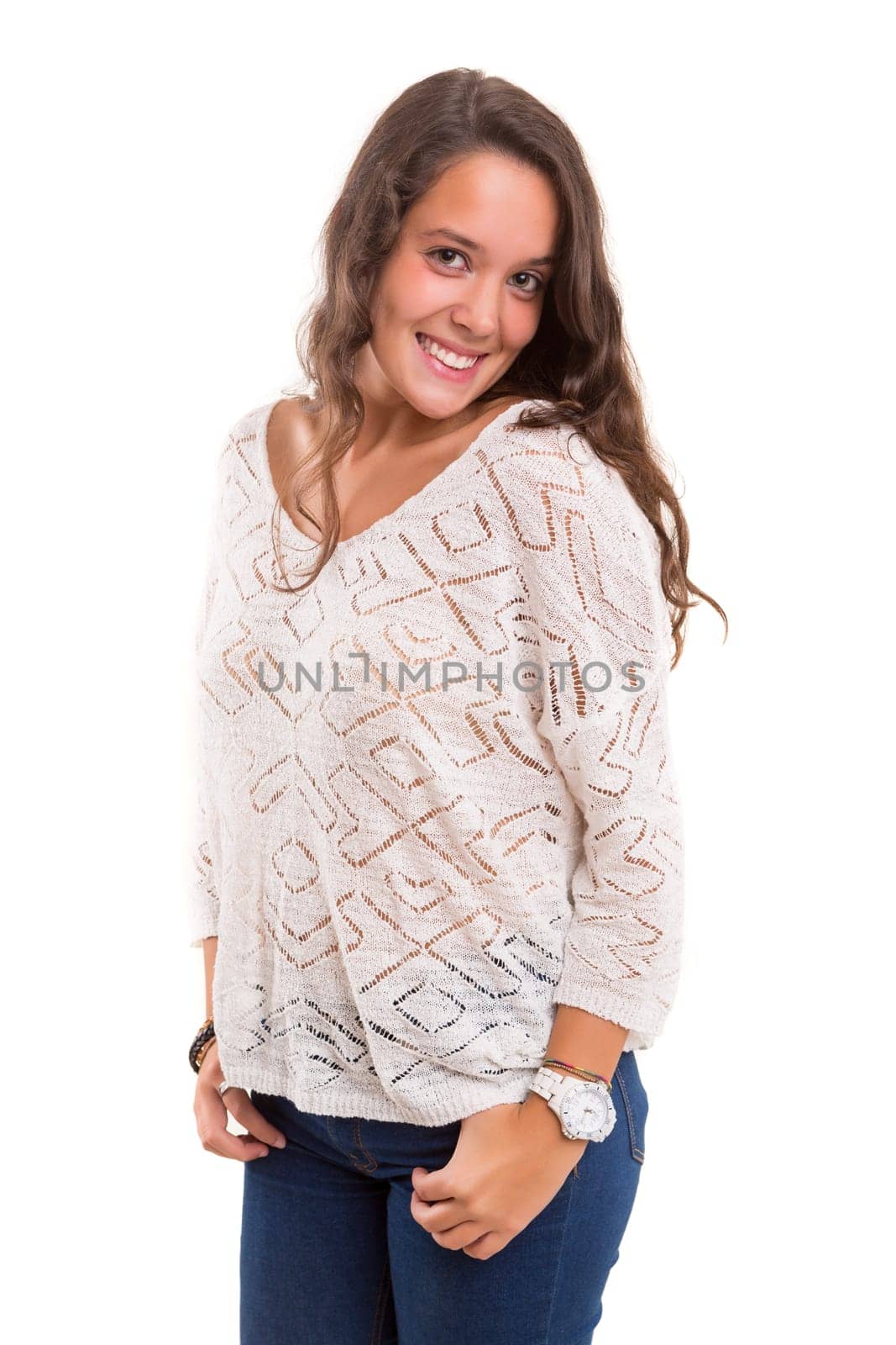 Studio shot of a beautiful young casual woman