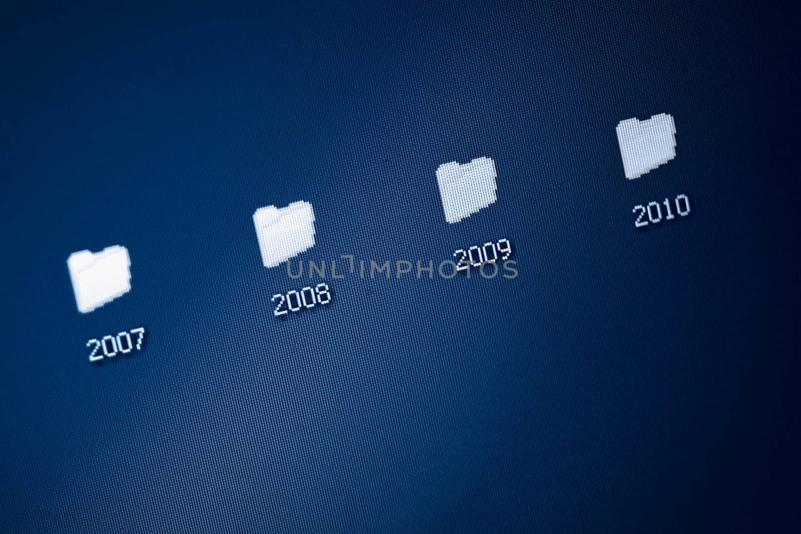 Computer icons on a computer screen