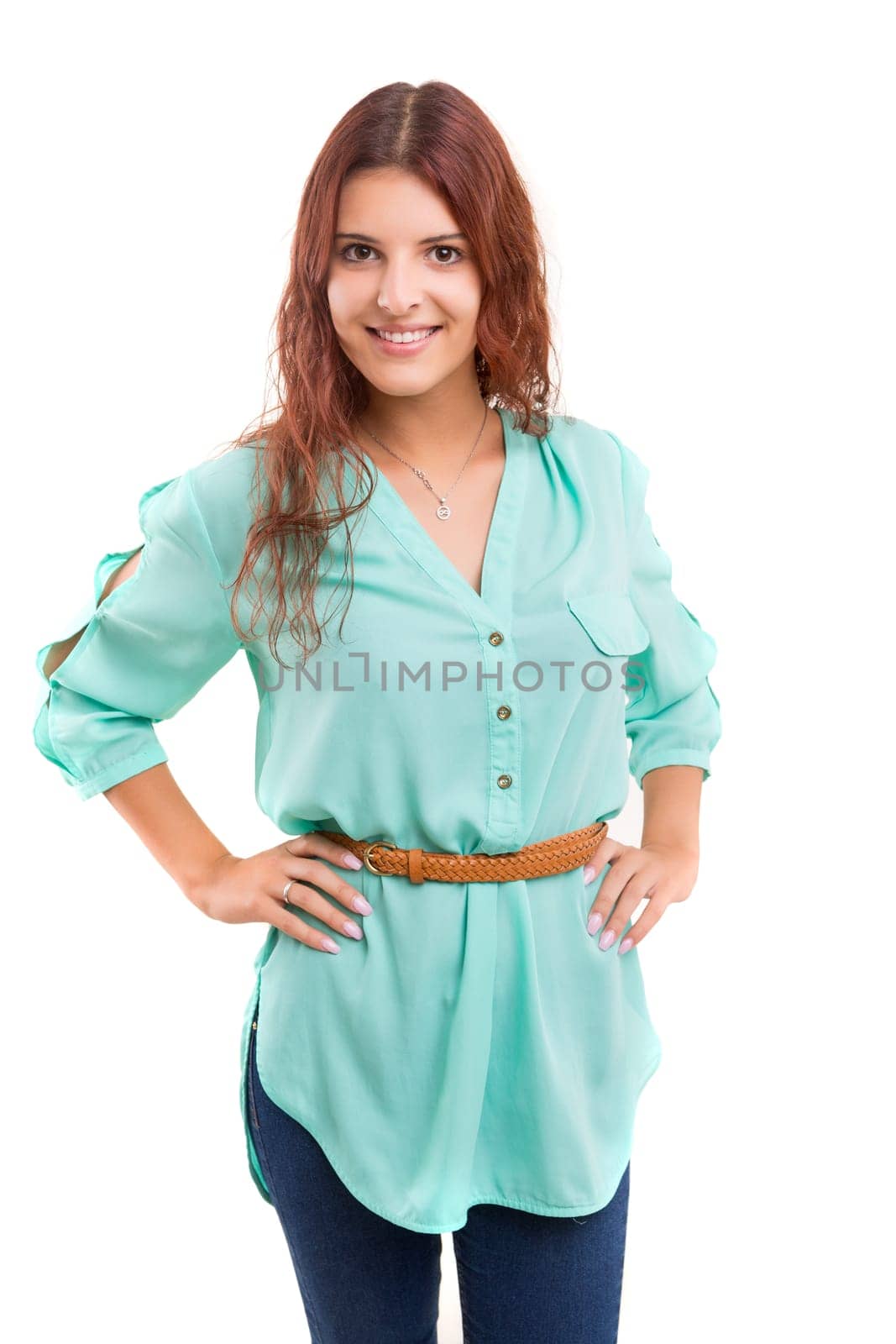 Studio shot of a beautiful young casual woman