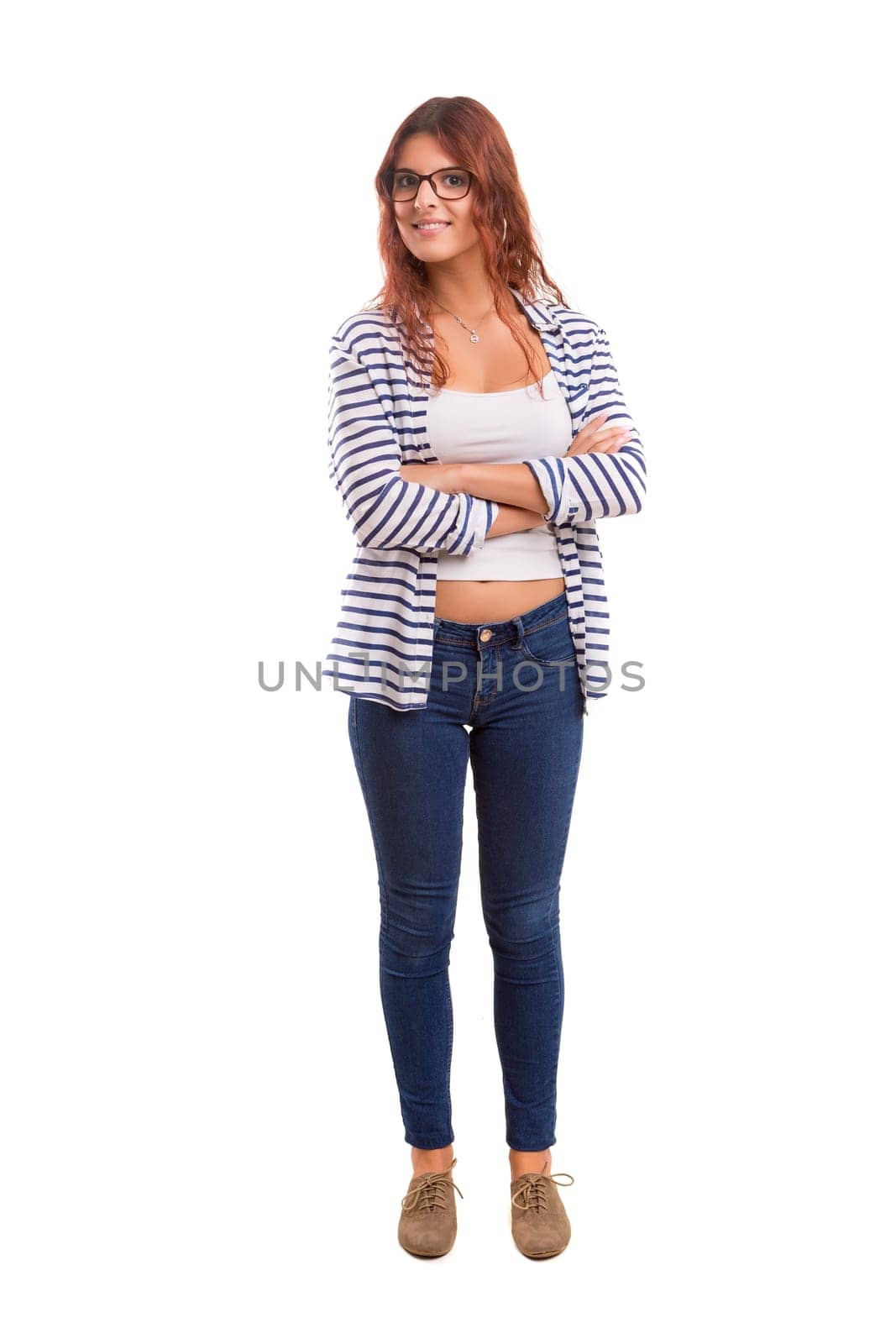 Studio shot of a beautiful young casual woman