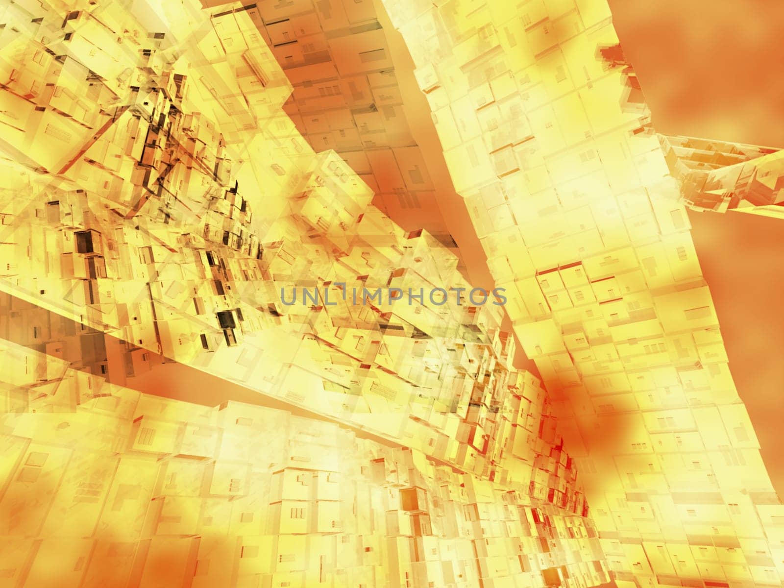 Aerial view of futuristic buildings
