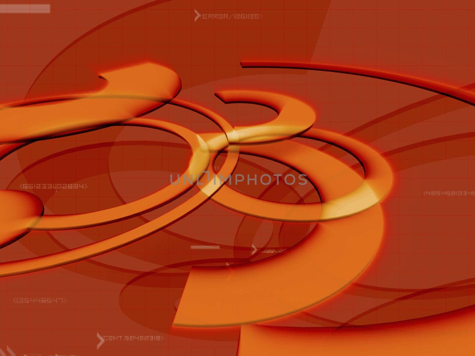 Circles and semi-circles on a red background