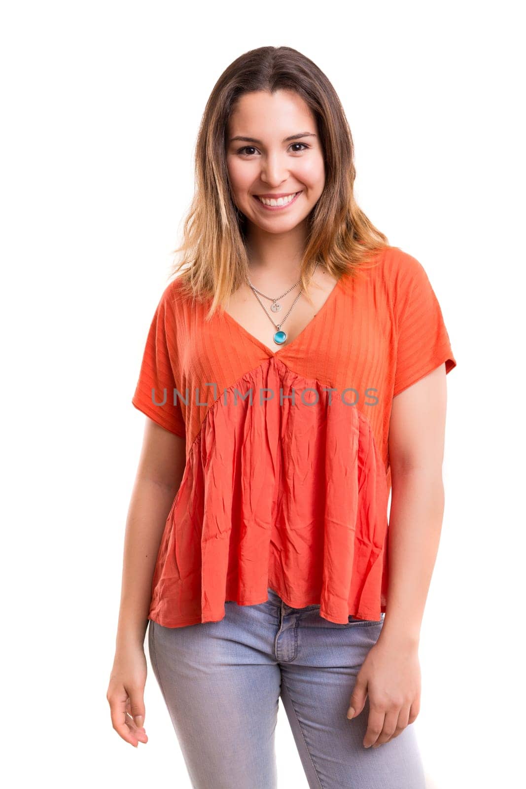 Studio shot of a beautiful young casual woman